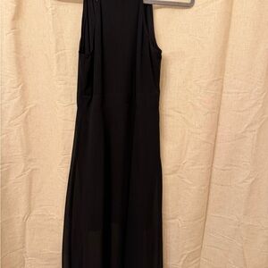 Express Black Sheer Sleeveless Square Neck Spaghetti Strap Maxi Dress Size 0